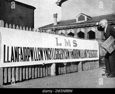 Stazione ferroviaria gallese, 1933. Foto Stock