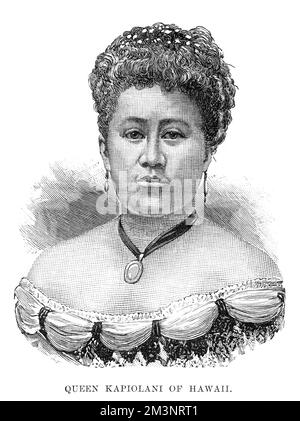 Lili uokalani(1838-1917), Regina delle Hawaii, come illustrato nell'anno del Giubileo d'oro della Regina Vittoria, 1887. Data: 1887 Foto Stock