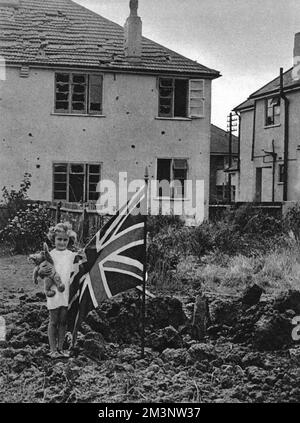 Raid aereo della seconda guerra mondiale a Eastbourne, East Sussex Foto Stock