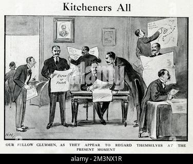 Cartoon, Kitchener tutti, WW1 Foto Stock