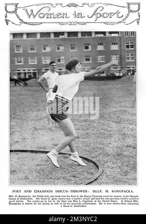 Poeta e lanciatore di dischi, Mlle. H. Konopacka Foto Stock