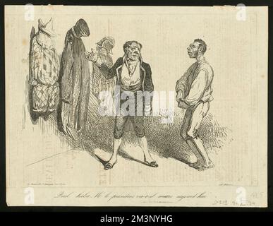 Che abitudine MR. Le President va-t-il mettre aujourd'hui , dirigenti di gabinetto, politici, Dupin, M. André-Marie-Jean-Jacques, 1783-1865. Honoré Daumier (1808-1879). Litografie Foto Stock