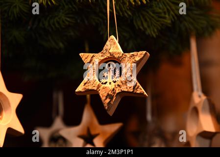 Legno di Decorazione per albero di Natale Foto Stock