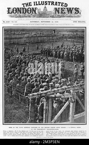 Prigionieri tedeschi catturati nella prima guerra mondiale, nel 1918 Foto Stock