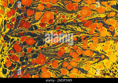 Ebru Marbling arte fatta a mano, tradizionale Ebru tecnica. Sfondo astratto di marmo arte a inchiostro liquido Foto Stock