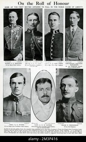 Roll of Honour, settembre 1914, WW1 Foto Stock