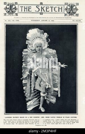 Irene Castle (1893 1969), ballerina americana più famosa per ballare con il marito Vernon Castle. La bob prende il nome da lei nel 1915, quando ha tagliato i capelli corti per comodità, nominando il suo castello Bob. Data: 1923 Foto Stock