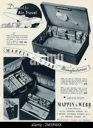 Pubblicità per la valigetta Mappin & Webb 1935 Foto Stock