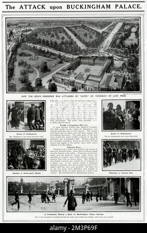 Suffragette a Buckingham Palace, Londra Foto Stock