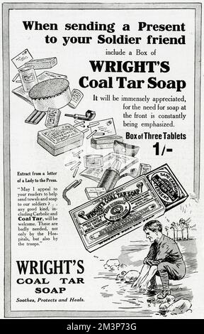 Pubblicità per il sapone Wright's Coal Tar 1915 Foto Stock