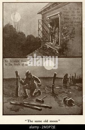 "The Same Old Moon" di Bruce Bairnsfather Foto Stock