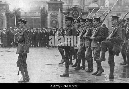 Principe di Galles con Grenadier Guards, prima guerra mondiale Foto Stock