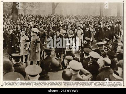 Processione funebre di Stato di re Giorgio V a Londra Foto Stock