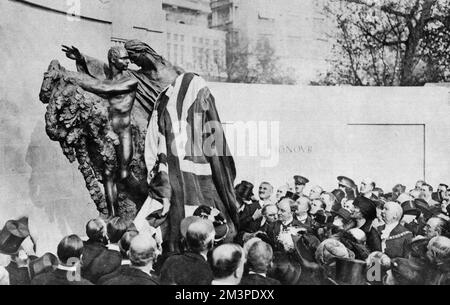 Memoriale di guerra anglo-belga svelato, 1920 Foto Stock