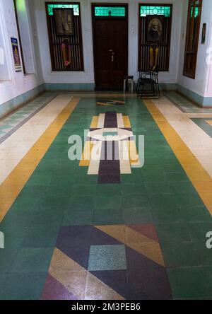 Piastrelle Art Deco palazzo, Tamil Nadu, Karaikudi, India Foto Stock