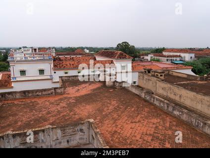 Chettiar Mansion Roofs, Tamil Nadu, Chettinad, India Foto Stock