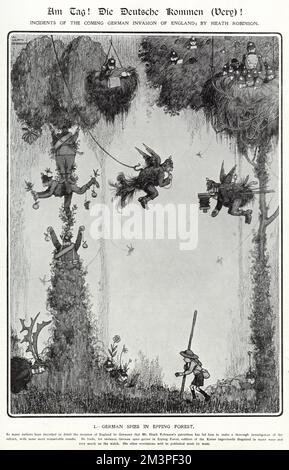 AM Tag, Heath Robinson 1. Spie tedesche nella foresta di Epping Foto Stock