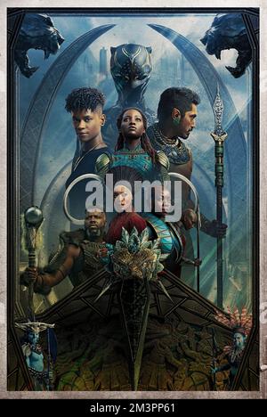 ANGELA BASSETT, TENOCH HUERTA, DANAI GURIRA, LUPITA NYONG'O, FLORENCE KASUMBA, LETITIA WRIGHT e DOMINIQUE THORNE in PANTHER NERO: WAKANDA FOREVER (2022), regia di RYAN COOGLER. Credit: FOTO DI MARVEL STUDIOS/WALT DISNEY / Album Foto Stock