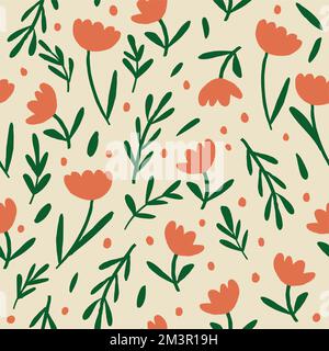 Vettore di pattern Tulip. Sfondo floreale. Illustrazione vettoriale Illustrazione Vettoriale