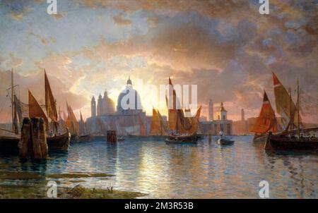 Santa Maria della Salute, Tramonto di William Stanley Haseltine (1835-1900), olio su tela, 1867 Foto Stock