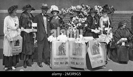 Sir Arthur Pearson il giorno di St. Dunstan, Trafalgar Square Foto Stock