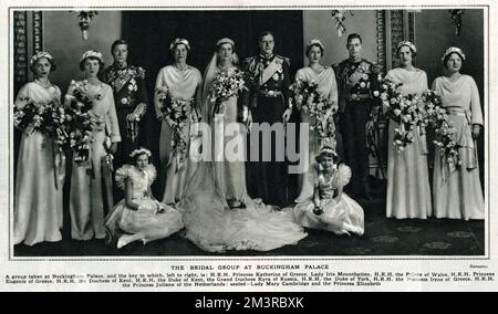 Matrimonio - George, Duca di Kent e Principessa Marina di Grecia Foto Stock