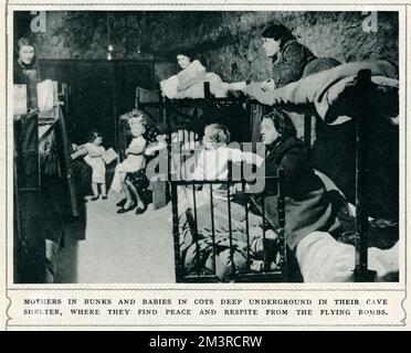 Grotte di Chislehurst durante la seconda guerra mondiale Foto Stock