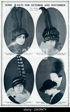 I nuovi cappelli autunnali alla moda 1913 Foto Stock