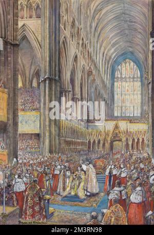 Incoronazione della regina Elisabetta II - Abbazia di Westminster Foto Stock