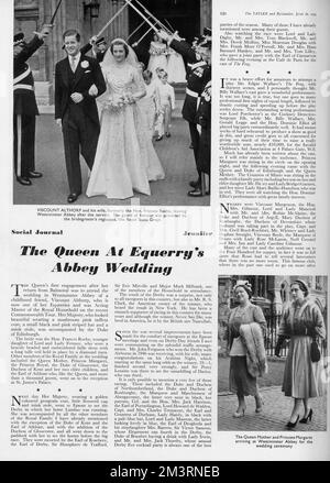 Matrimonio del visconte Althorp e dell'onorevole Frances Roche in Tatler Foto Stock