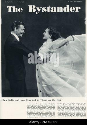 Clark Gable con Joan Crawford in "Love on the Run" 1936 Foto Stock