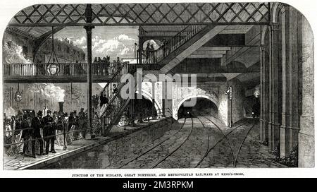 Stazione della metropolitana King's Cross, Londra 1868 Foto Stock