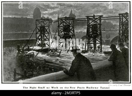 Nuovo tunnel sotto la Senna 1905 Foto Stock