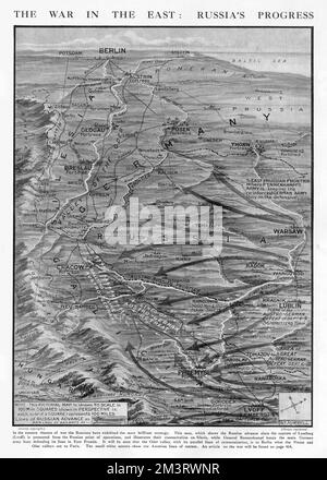 Prima guerra mondiale - la guerra in Oriente - il progresso della Russia - 1914 Foto Stock