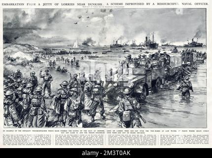 Scena durante l'evacuazione di Dunkerque, seconda guerra mondiale Foto Stock