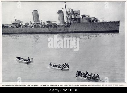 Dunkerque durante l'evacuazione, Francia settentrionale, seconda guerra mondiale Foto Stock