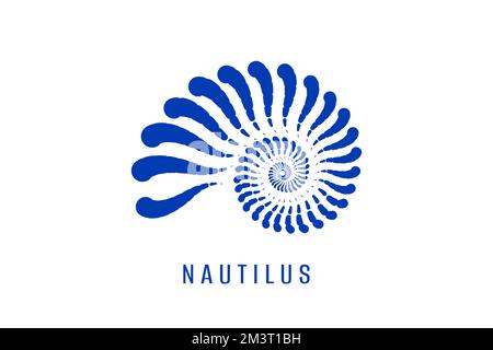 Logo Nautilus shell. Illustrazione del vettore del modello di disegno Illustrazione Vettoriale