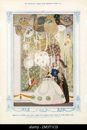 Perrault in Powder and Patch - famose e familiari storie di fata nella loro giusta veste - Bluebeard (la Barbe Bleue) - dal dipinto di Kay Nielsen realizzato appositamente per il notiziario illustrato di Londra. Foto Stock