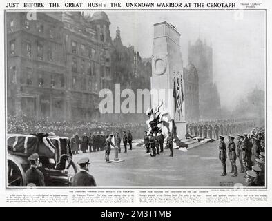 Presentazione del cenotafio, War Memorial 1920 Foto Stock