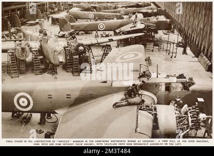 Costruzione dell'Armstrong Whitworth 'Whitley' Bomber Foto Stock