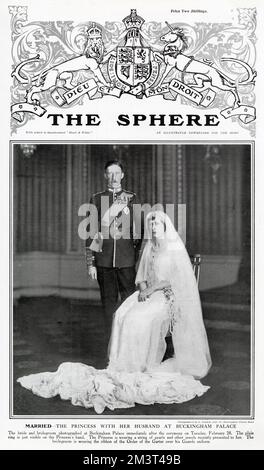 Princess Mary e Lord Lascelles Wedding 1922 Foto Stock