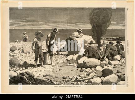 Schizzi a lato del mare--Un vongello, spiagge, clamming Foto Stock