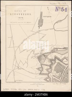 Assedio di Strasburgo, 1870 : schizzo ingrandito delle opere , Guerra franco-prussiana, 1870-1871, Strasburgo Francia, Storia, Assedio, 1870, Mappe Norman B. Leventhal Map Center Collection Foto Stock