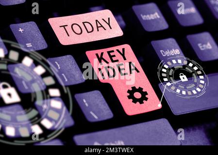 Didascalia di testo che presenta l'idea chiave. Foto concettuale pensiero o suggerimento eccezionale o vitale senza confronto Foto Stock