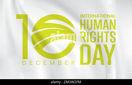 Celebrazione Giornata dei diritti umani. Banner Web per l'uguaglianza sociale.Giornata internazionale dei diritti umani in stile taglio carta.vettore per banner, poster, volantini. Illustrazione Vettoriale