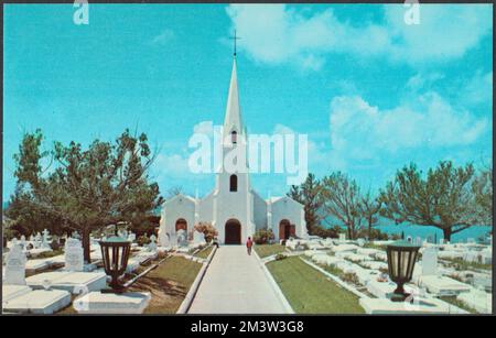 St James Church, Sandys Parish, Bermuda , chiese anglicane, Tichnor Brothers Collection, Cartoline degli Stati Uniti Foto Stock