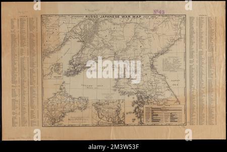 Mappa di guerra russo-giapponese standard Luglio 1904 , Corea, Mappe, Manciuria Cina, Mappe Norman B. Leventhal Map Center Collection Foto Stock
