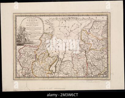 Lo Stato Veneto da terra divisio nelle sue provincie : prima parte che comprende il Bergamasco il Cremasco il Feltrino il Bellunese e porzioni del Bresciano Vicentino Veronese Padovano Dogado Trevisano e Friuli , Veneto Italia, carte geografiche, prime opere del 1800, Friuli-Venezia Giulia Italia, carte geografiche, prime opere del 1800, Lombardia Italia, carte, prime opere di Norman B. Leventhal Collezione Map Center 1800 Foto Stock