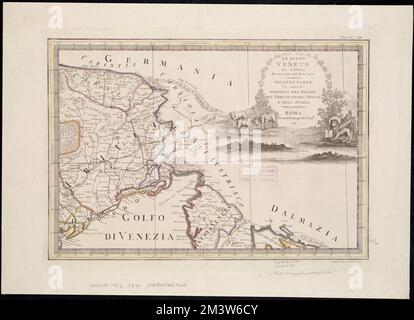 Lo Stato Veneto da terra divisio nelle sue provincie : seconda parte che comprende le porzioni del Dogado del Trevisano del Friuli e dell'Istria , Veneto Italia, carte geografiche, primi lavori del 1800, Friuli-Venezia Giulia Italia, carte geografiche, primi lavori del 1800, Istria Croazia e Slovenia, carte geografiche, primi lavori del 1800 Norman B. Leventhal Map Center Collection Foto Stock