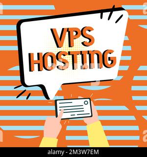 Hosting VPS di visualizzazione concettuale. La vetrina aziendale riproduce un server dedicato all'interno di un ambiente di hosting condiviso Foto Stock